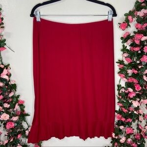 Orage Burnt Orange Flowy Skirt Womens XL Office Business Work